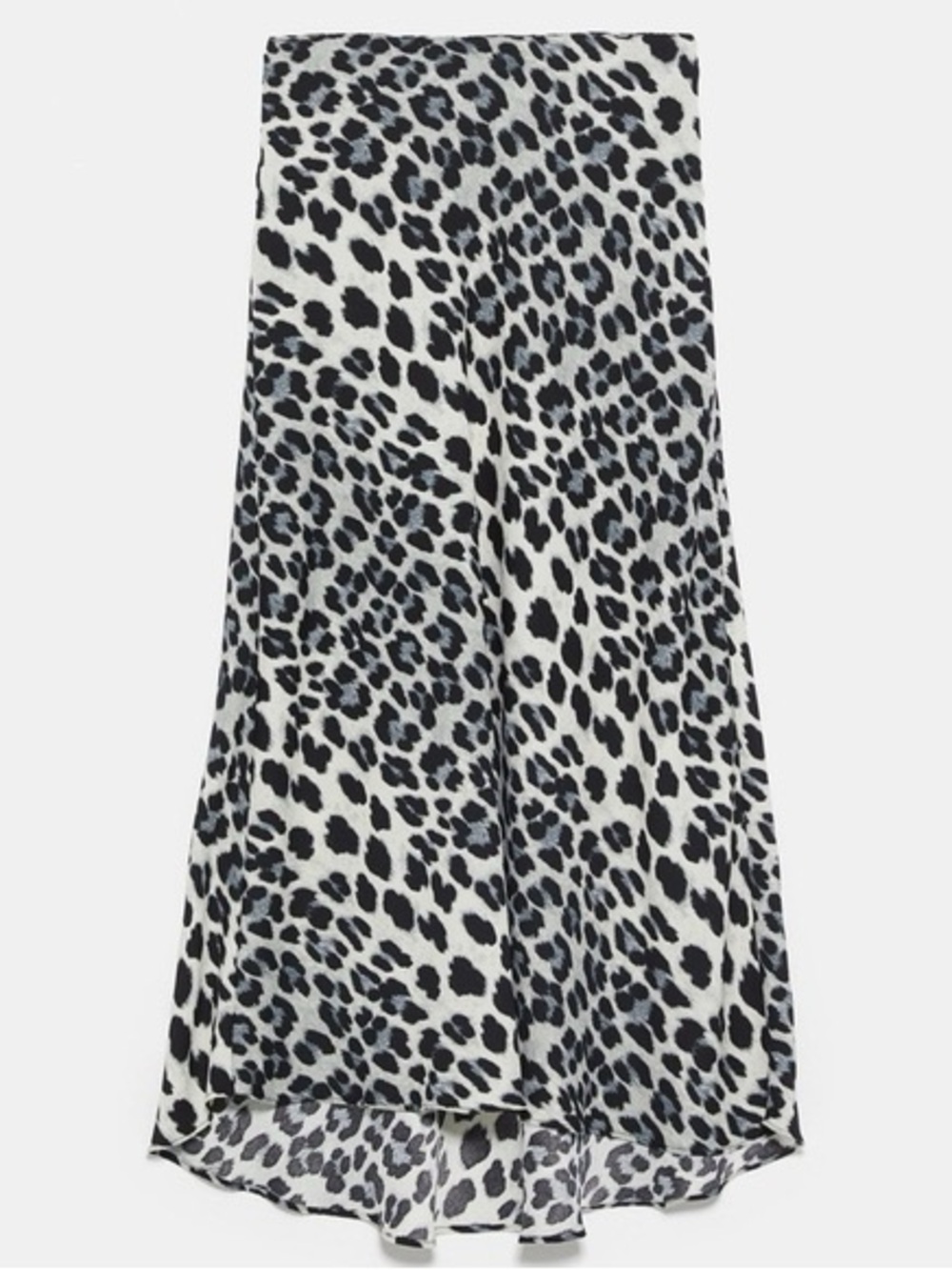 Zara Leopard-Print Maxi Skirt in Black and Cream